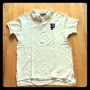 MENS POLO RALPH LAUREN SIZE L WHITE COLLARED POLO